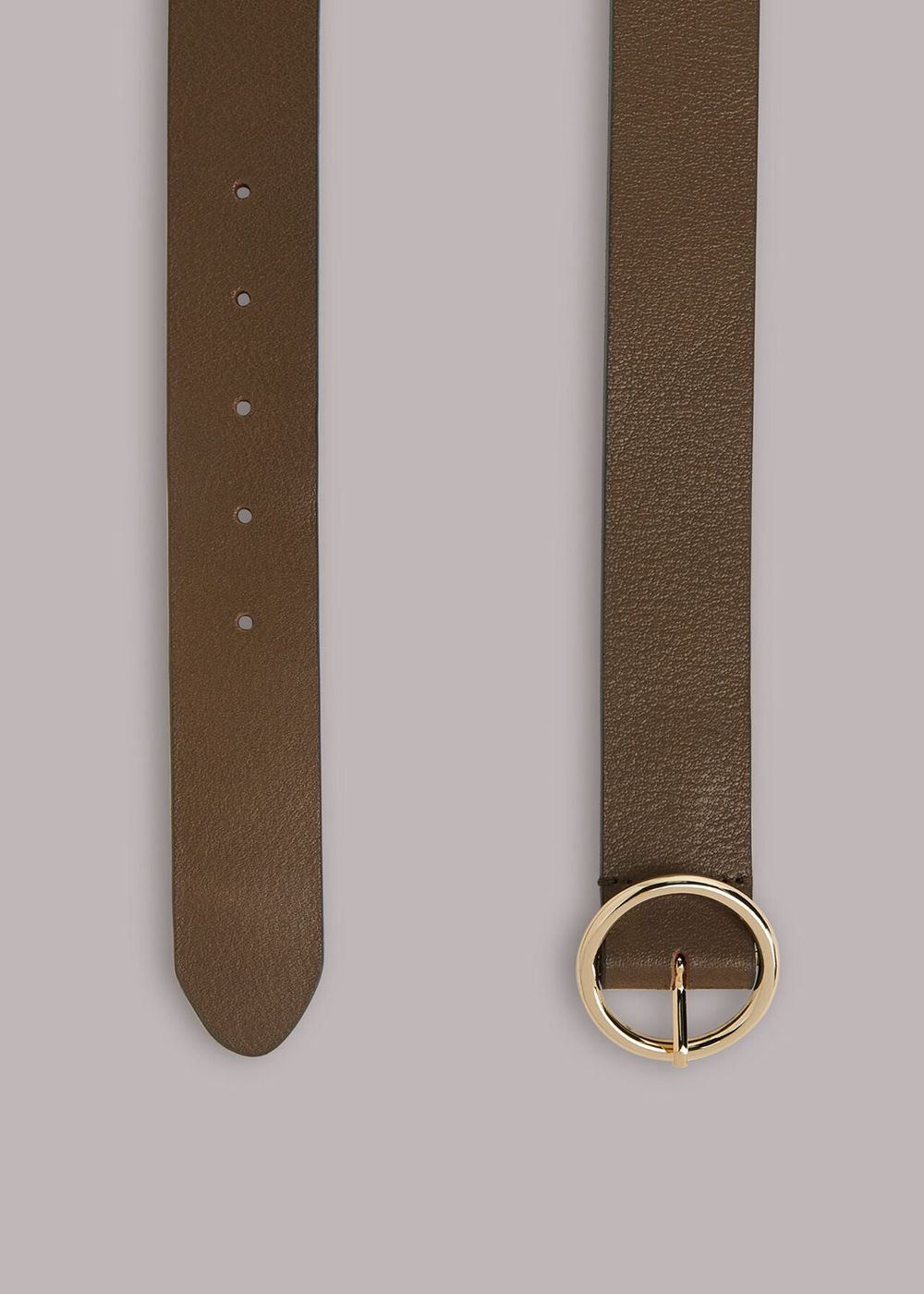 Whistles Circle Buckle Belt Khaki | US-74851OTFM