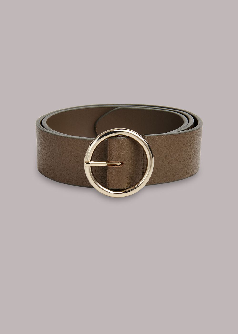 Whistles Circle Buckle Belt Khaki | US-74851OTFM