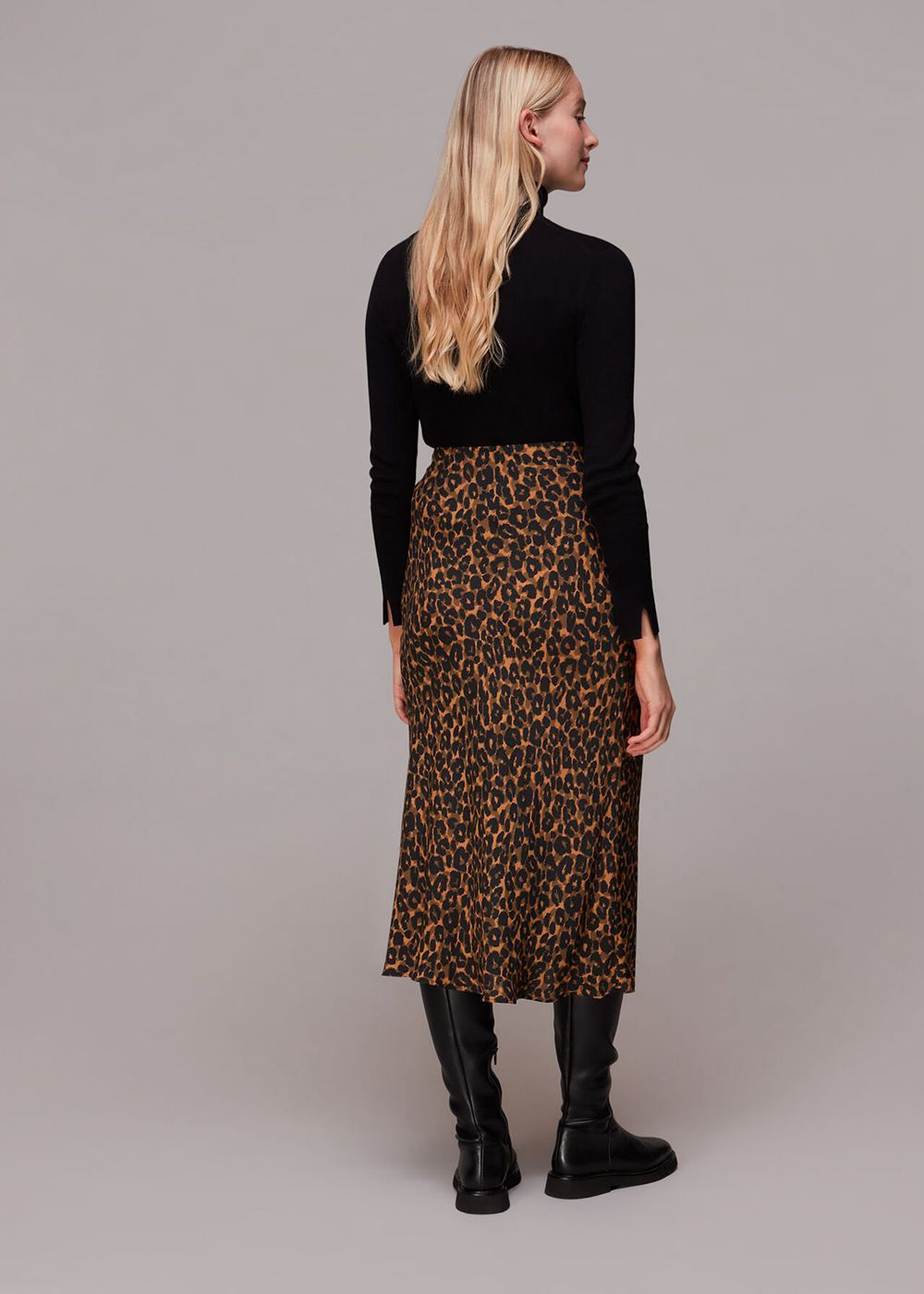 Whistles Classic Leopard Bias Cut Skirts Leopard | US-04952AGVW