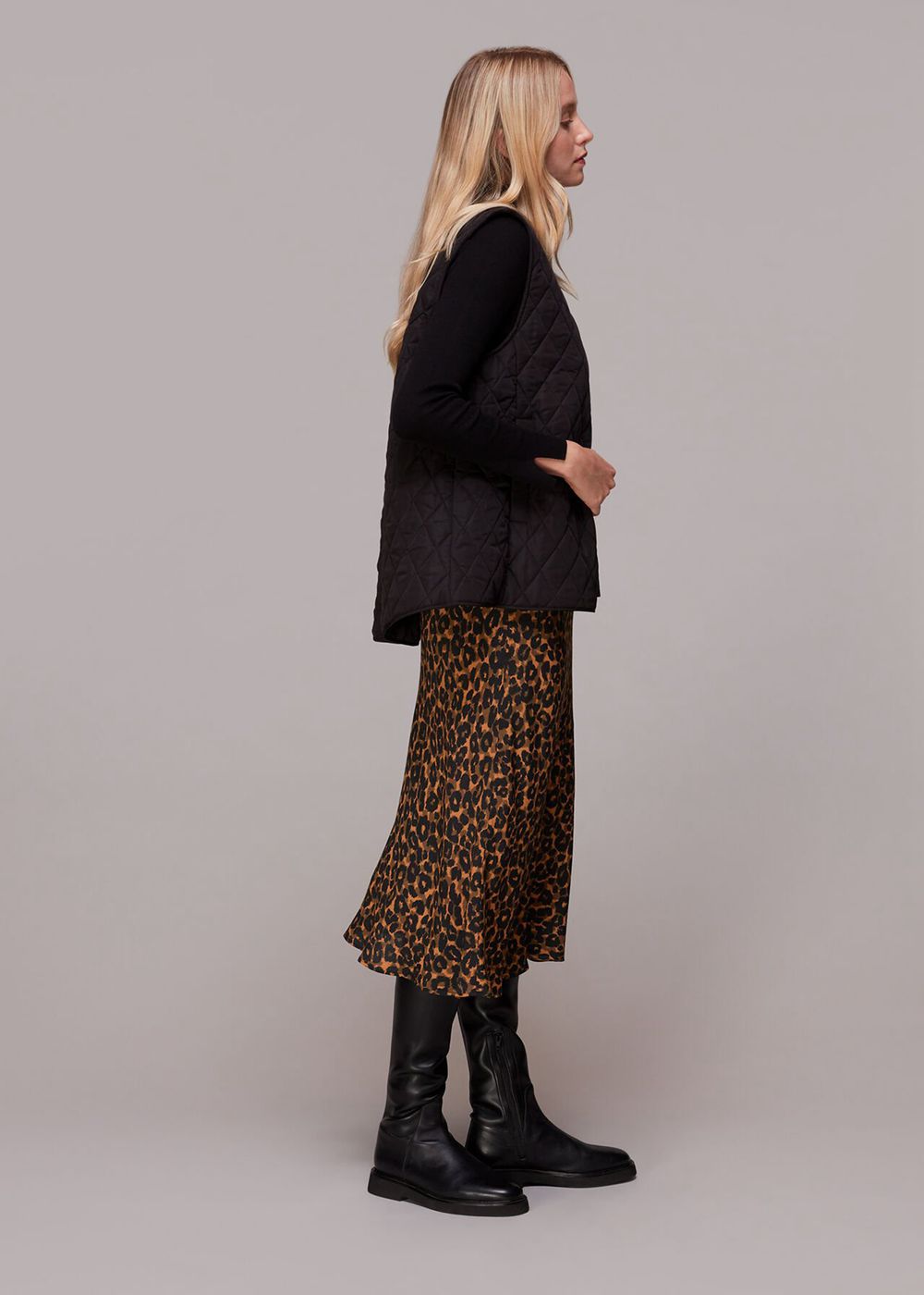 Whistles Classic Leopard Bias Cut Skirts Leopard | US-04952AGVW