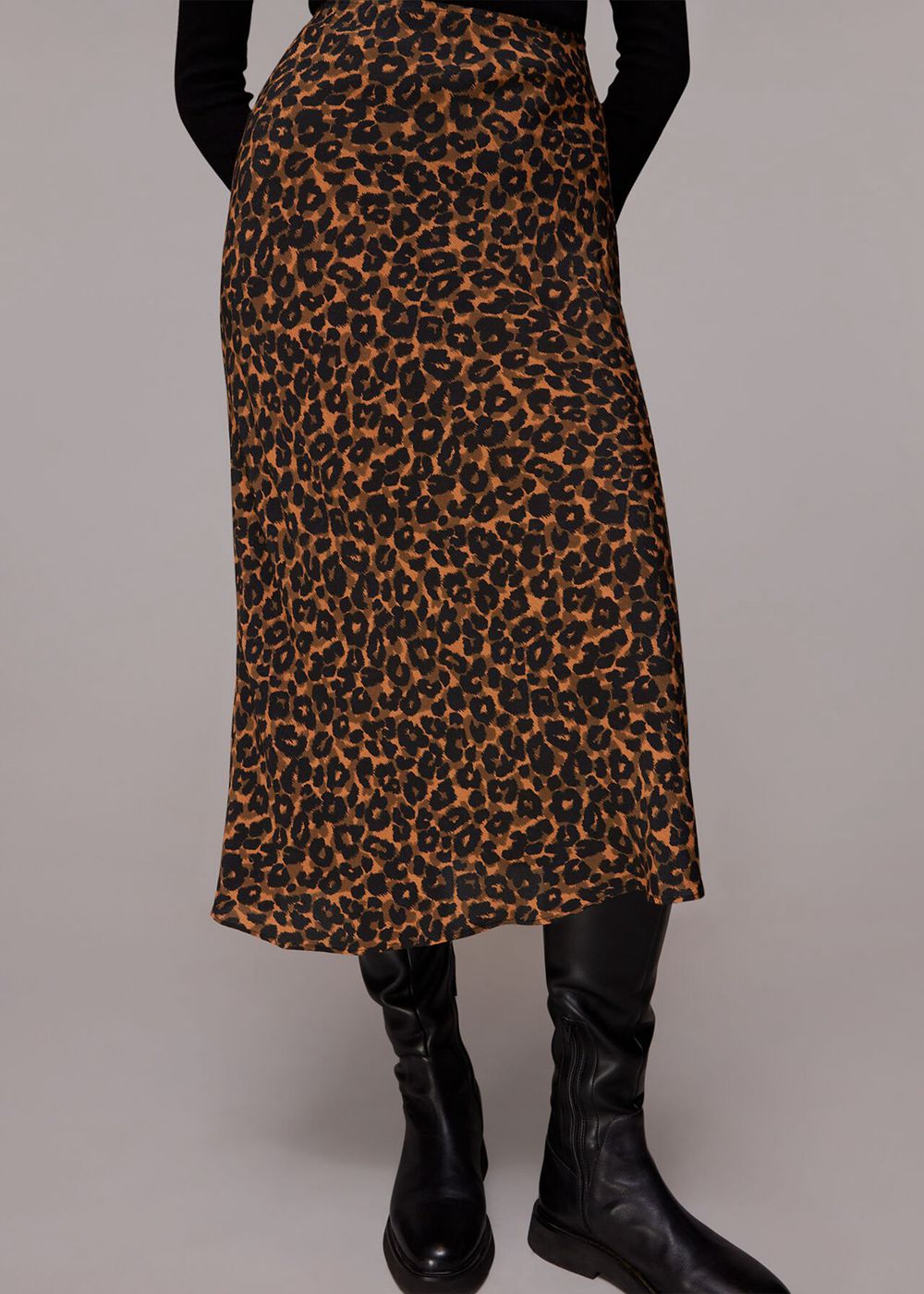 Whistles Classic Leopard Bias Cut Skirts Leopard | US-04952AGVW