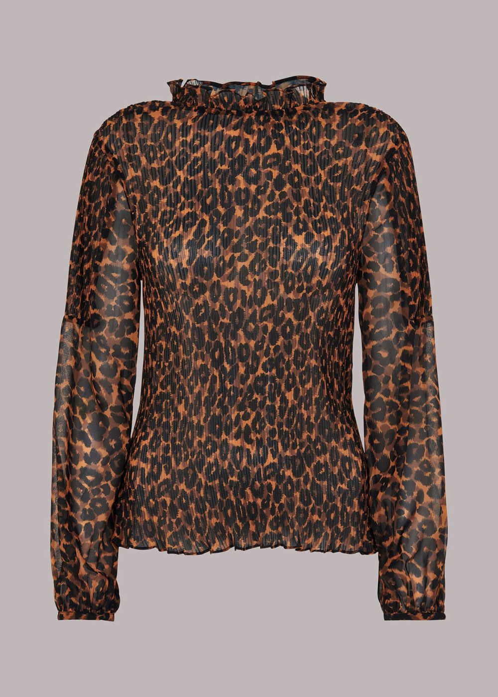 Whistles Classic Leopard Plisse Top Leopard | US-46381GTPO