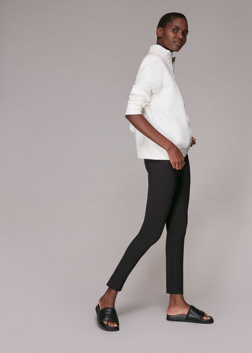 Whistles Classic Slim Ponte Pants Black | US-20394WRTE