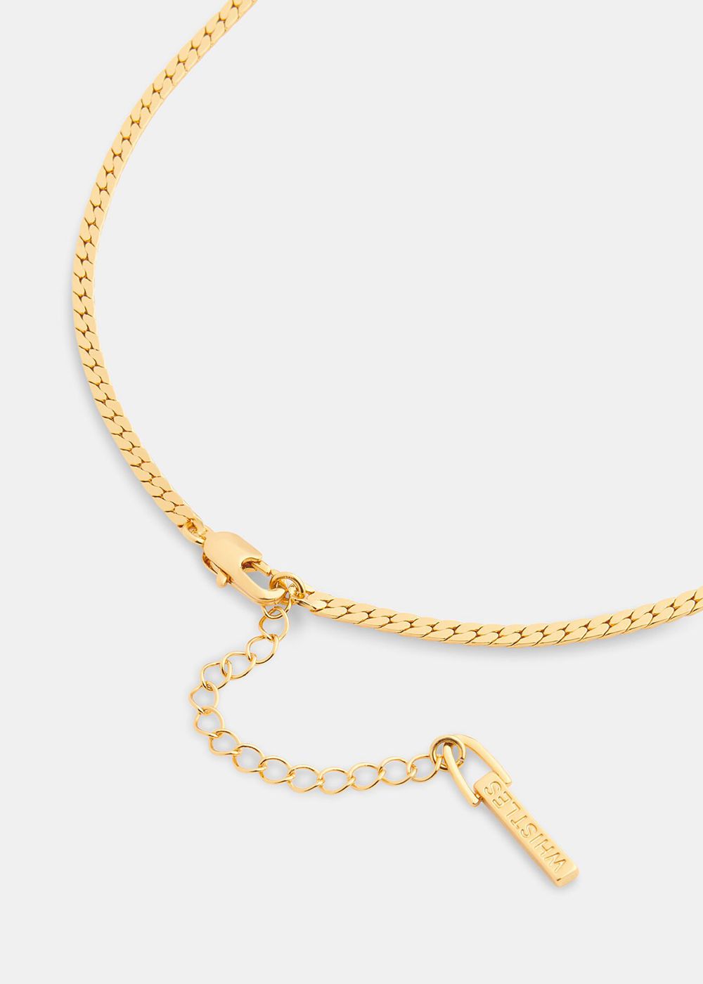 Whistles Classic Snake Chain Necklace Gold | US-54298ETSL