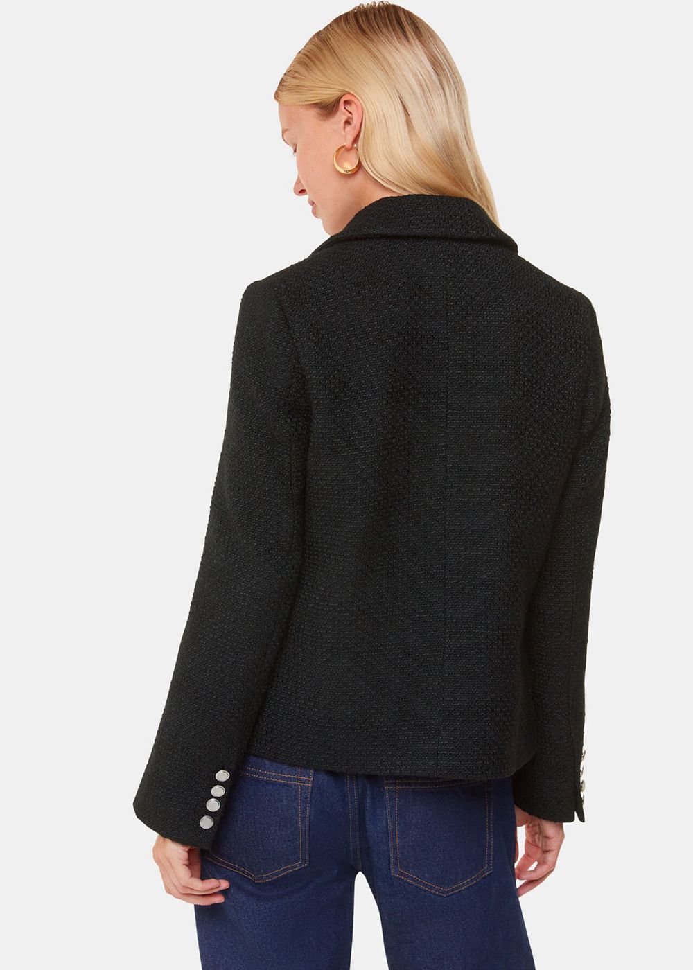 Whistles Classic Textured Jacket Black | US-42897NXTW