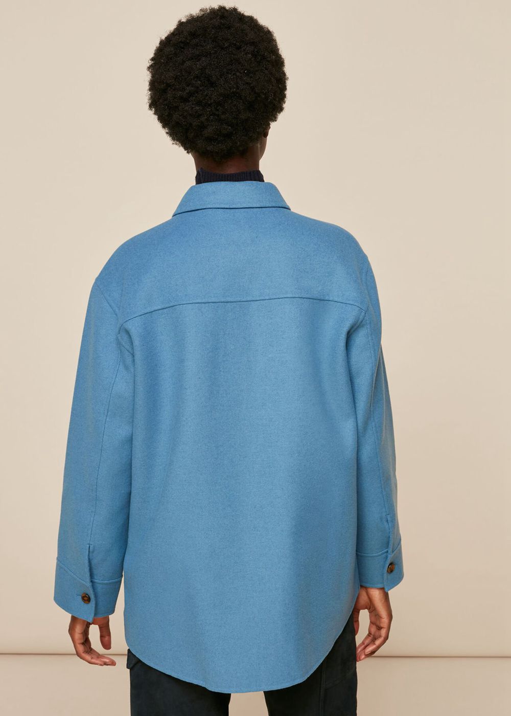 Whistles Classic Wool Overshirt Jacket Blue | US-43526TWOM