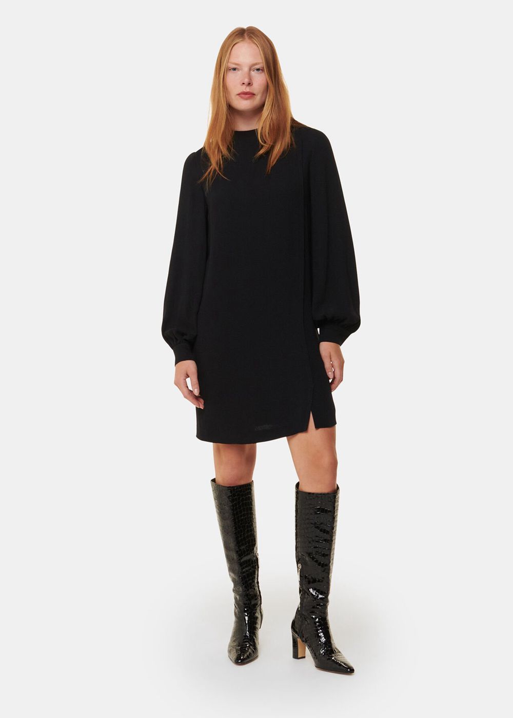 Whistles Cleo Shift Dress Black | US-36189ZNAR