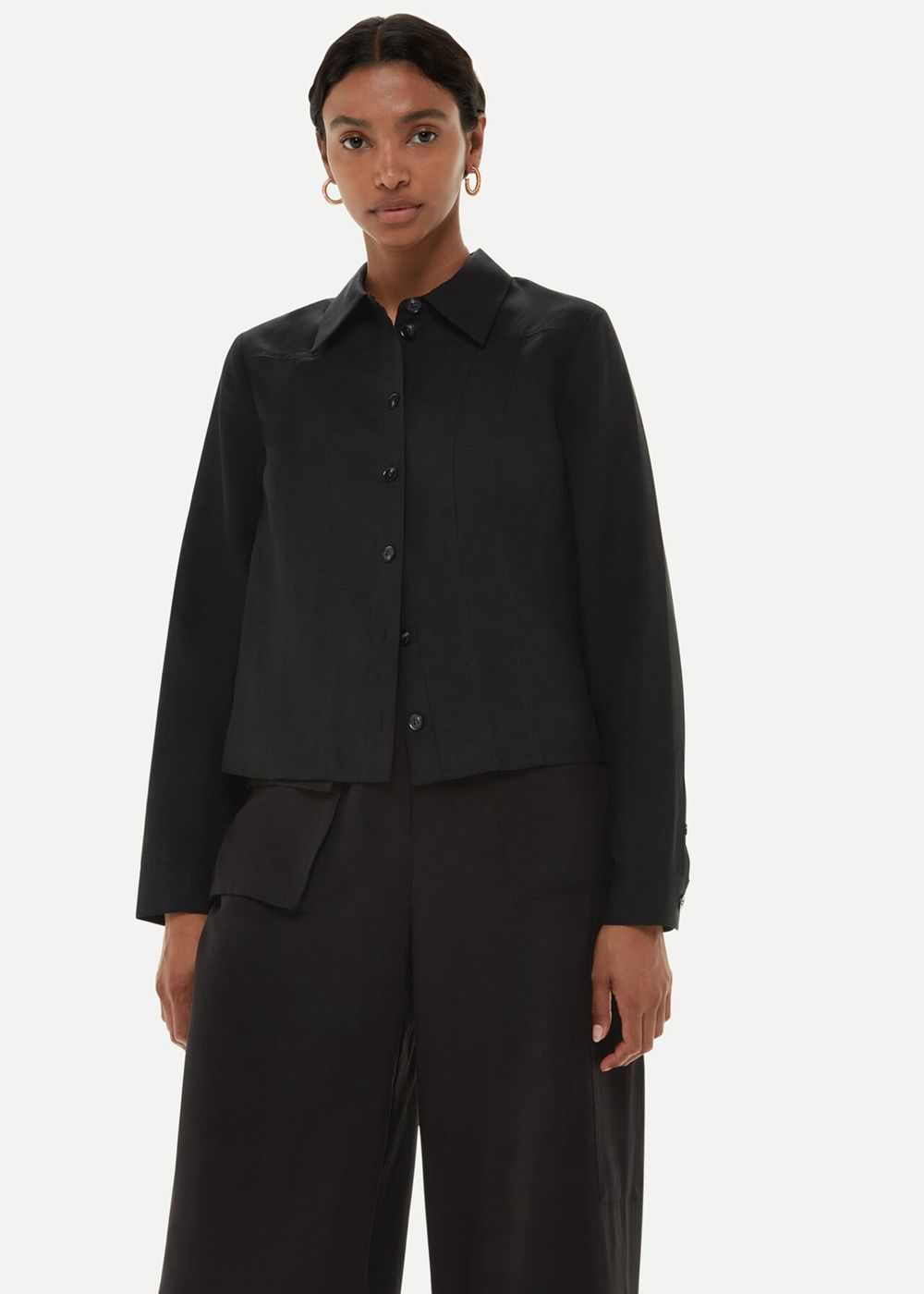 Whistles Cloe Seam Detail Shirts Black | US-94261LCDP