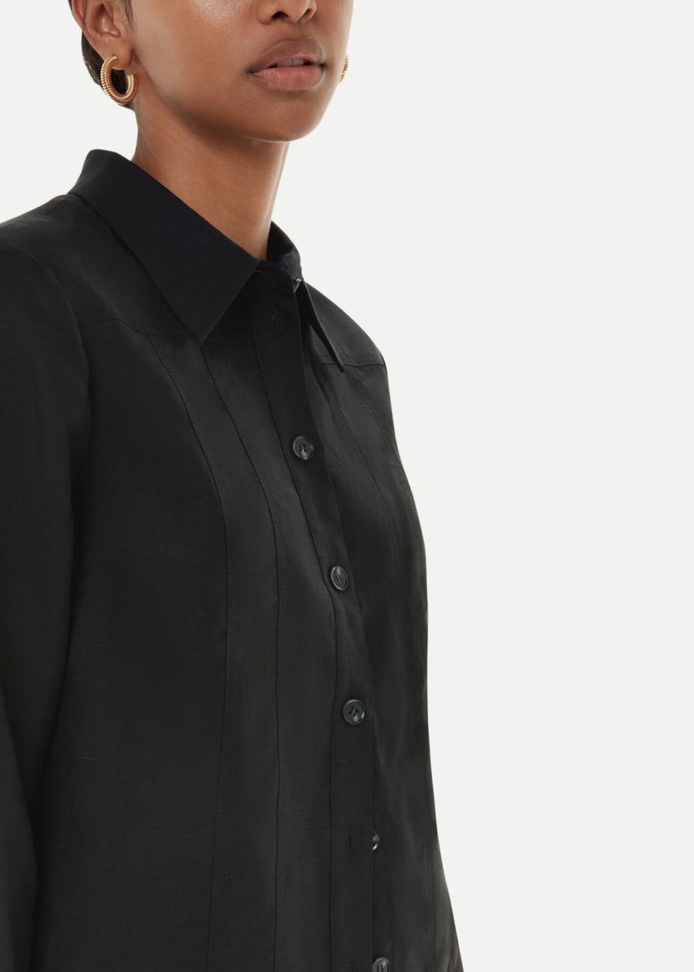 Whistles Cloe Seam Detail Shirts Black | US-94261LCDP