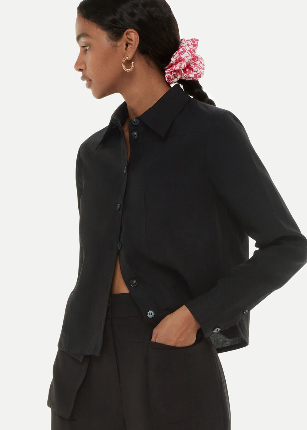 Whistles Cloe Seam Detail Shirts Black | US-94261LCDP