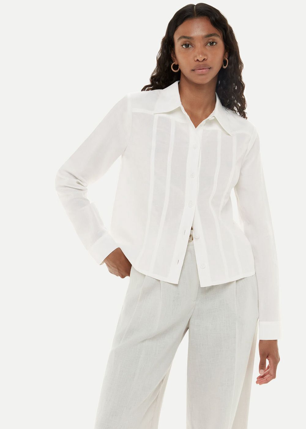 Whistles Cloe Seam Detail Shirts White | US-57809KHLO