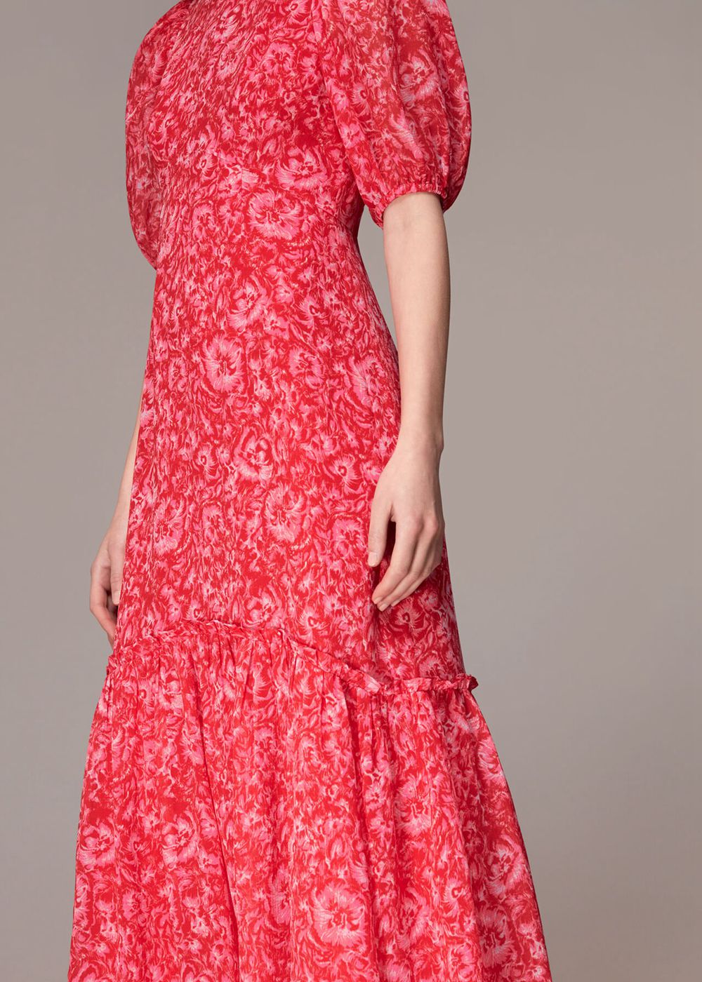 Whistles Clouded Floral Midi Dress Pink / Multicolor | US-27145SBOP