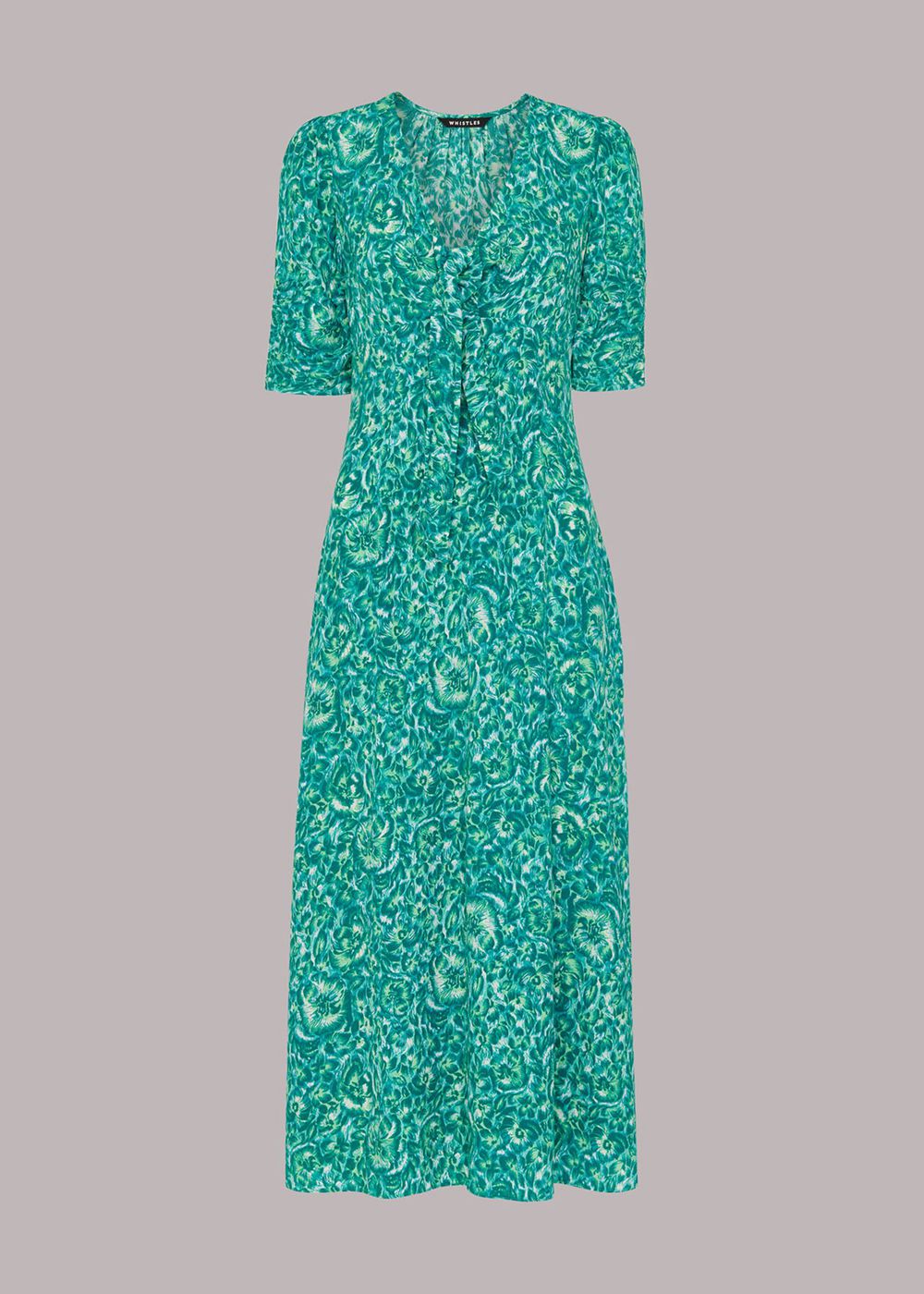 Whistles Clouded Floral Tie Midi Dress Green / Multicolor | US-41730PKQE