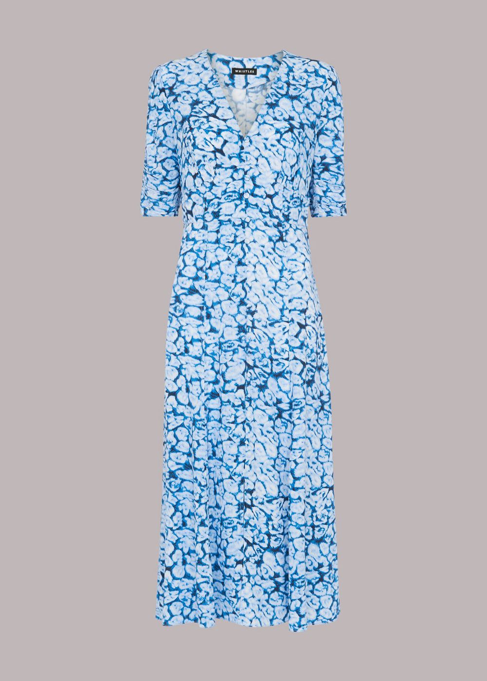 Whistles Clouded Leopard Midi Dress Blue / Multicolor | US-18932EWHV