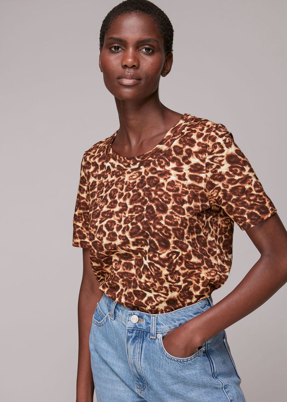 Whistles Clouded Leopard Rosa T-Shirt Leopard | US-54832IDMO