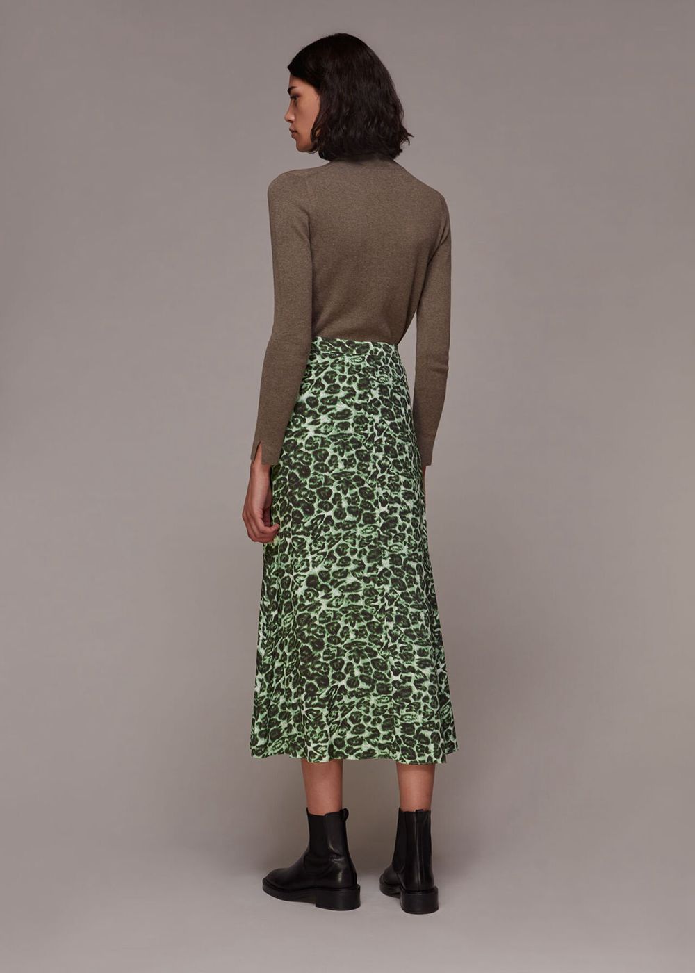 Whistles Clouded Leopard Skirts Green / Multicolor | US-05183EMJF