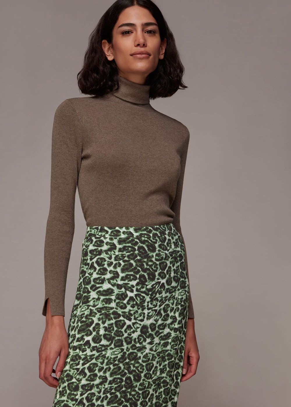 Whistles Clouded Leopard Skirts Green / Multicolor | US-05183EMJF