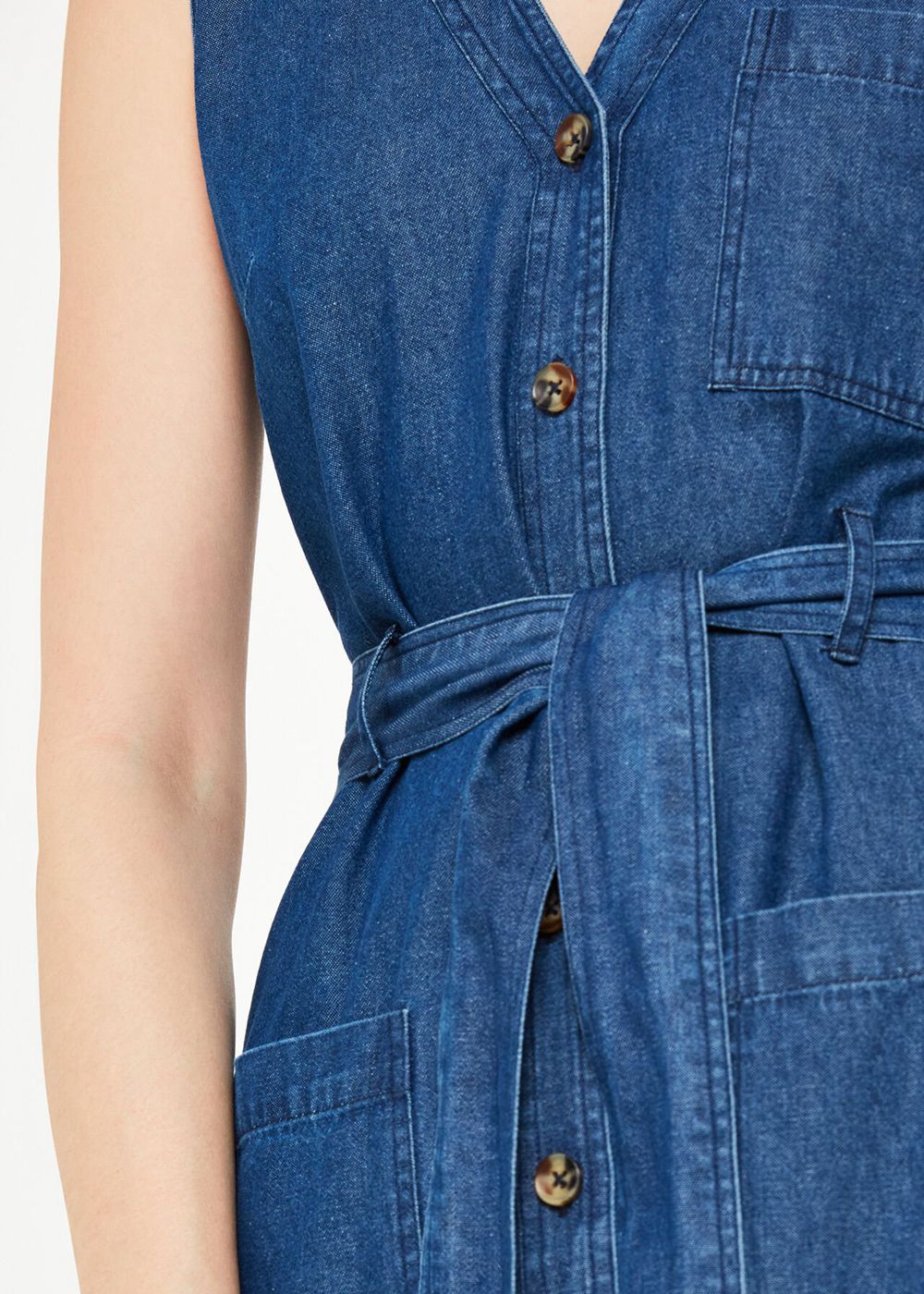 Whistles Cody Chambray Dress Blue | US-46218RPNJ