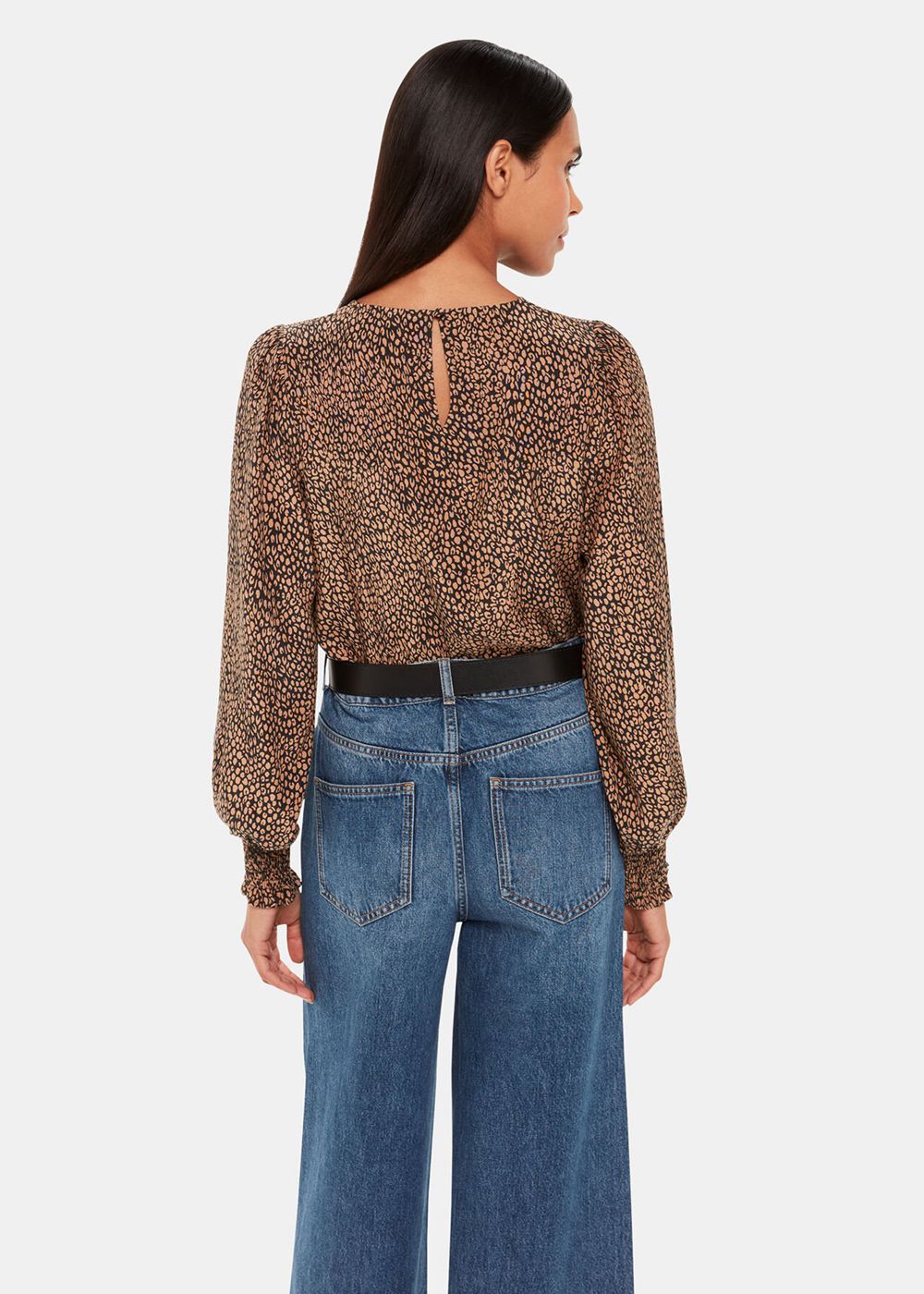 Whistles Coffee Bean Blouse Black / Multicolor | US-13894ZLGQ