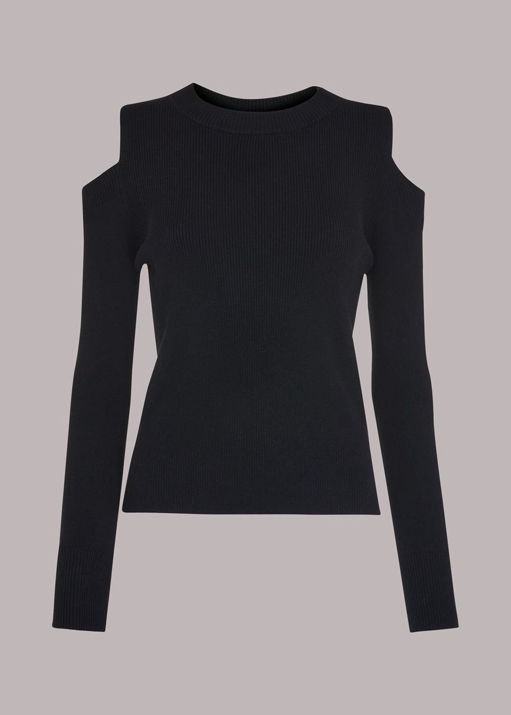 Whistles Cold Shoulder Knitwear Black | US-28490TVMJ