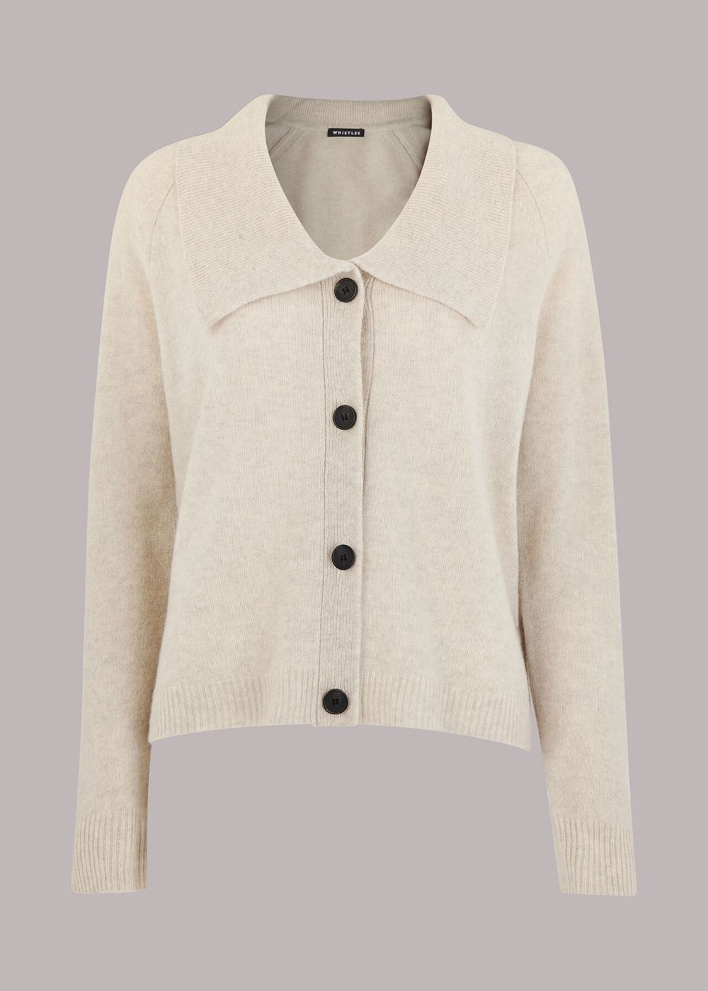 Whistles Collar Detail Wool Cardigan Neutral | US-29741TWRL