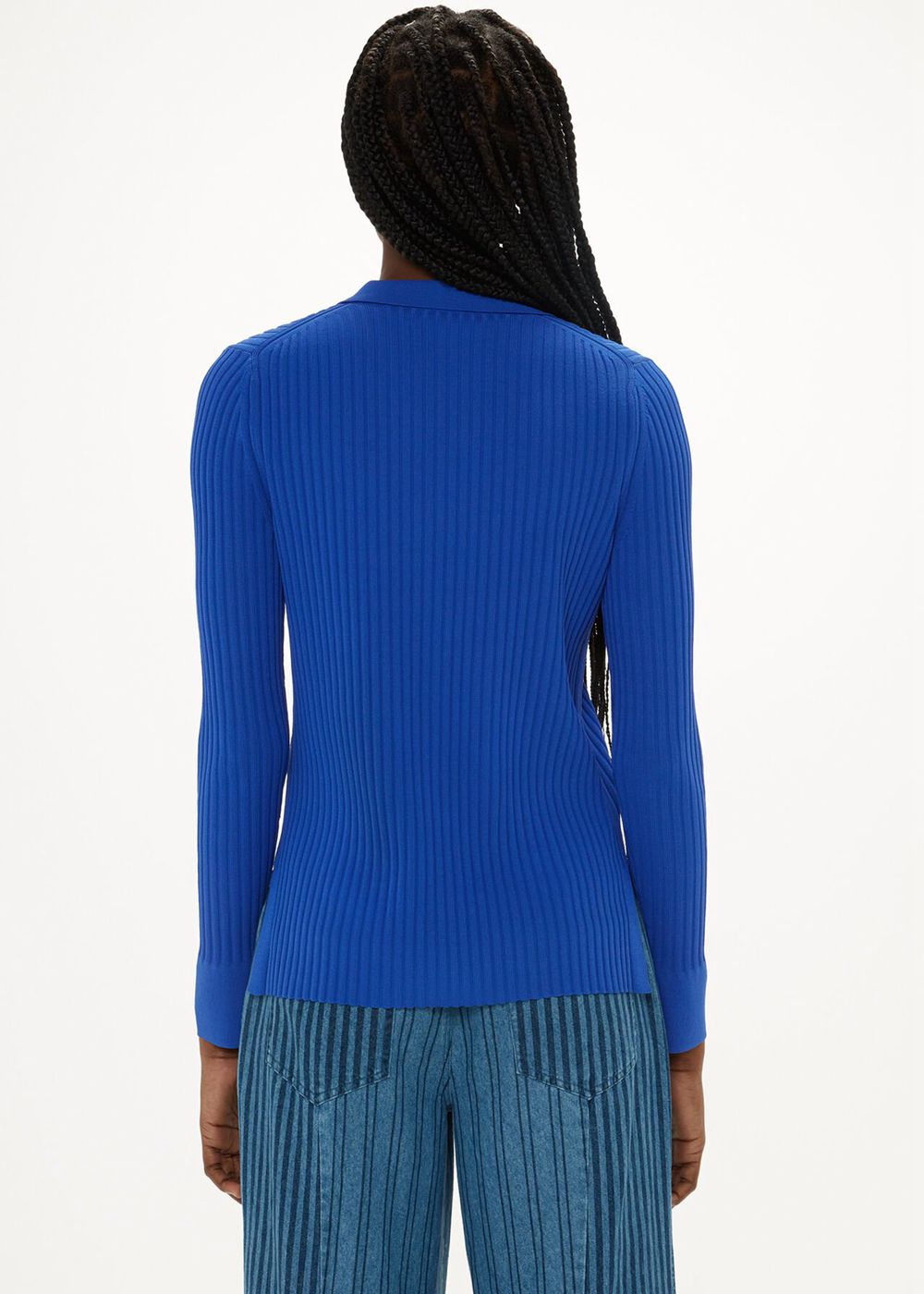 Whistles Collar Ribbed Knitwear Blue | US-61280DVUN