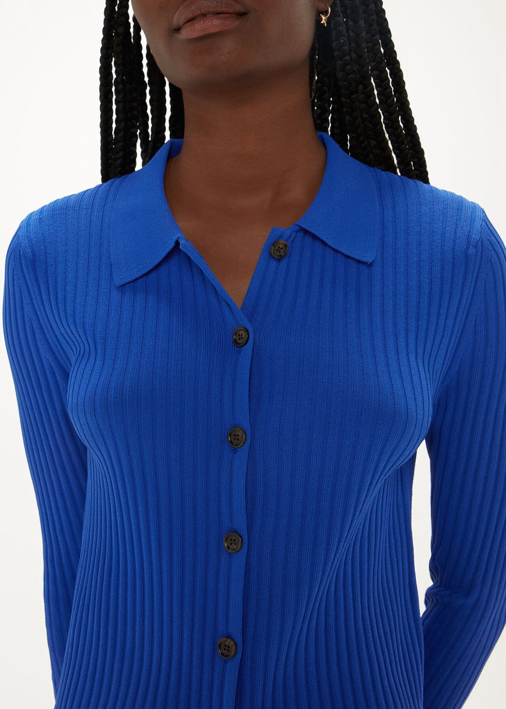 Whistles Collar Ribbed Knitwear Blue | US-61280DVUN