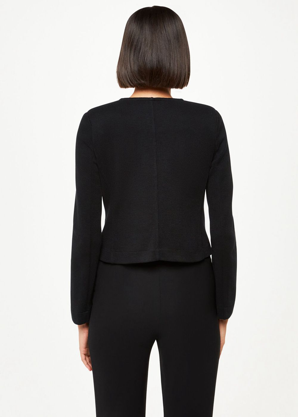 Whistles Collarless Jersey Jacket Black | US-74615HXDR