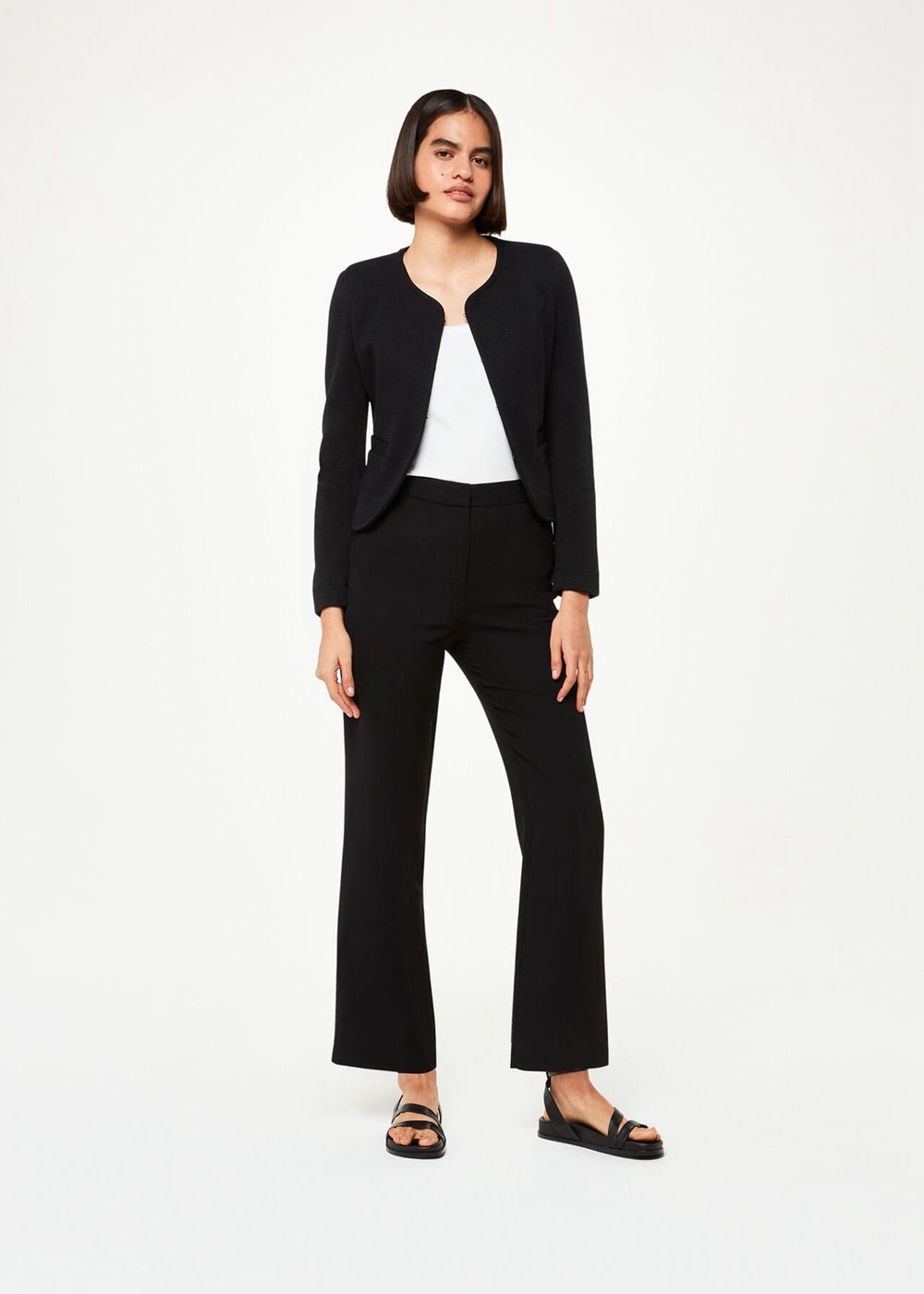 Whistles Collarless Jersey Jacket Black | US-74615HXDR