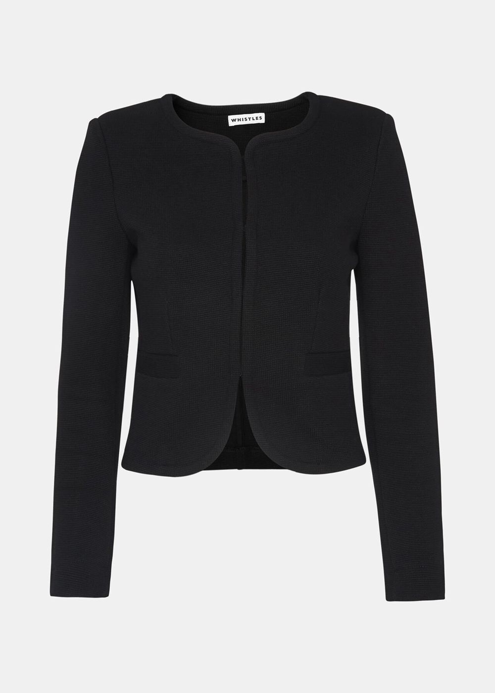 Whistles Collarless Jersey Jacket Black | US-74615HXDR