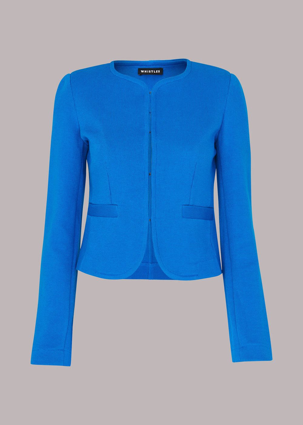 Whistles Collarless Jersey Jacket Blue | US-51309VBNW