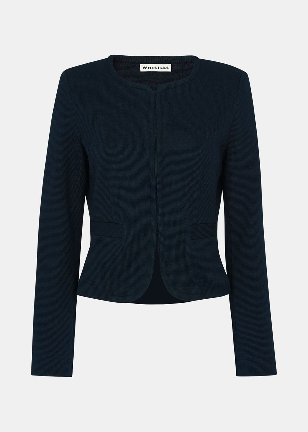 Whistles Collarless Jersey Jacket Navy | US-18736JQIH