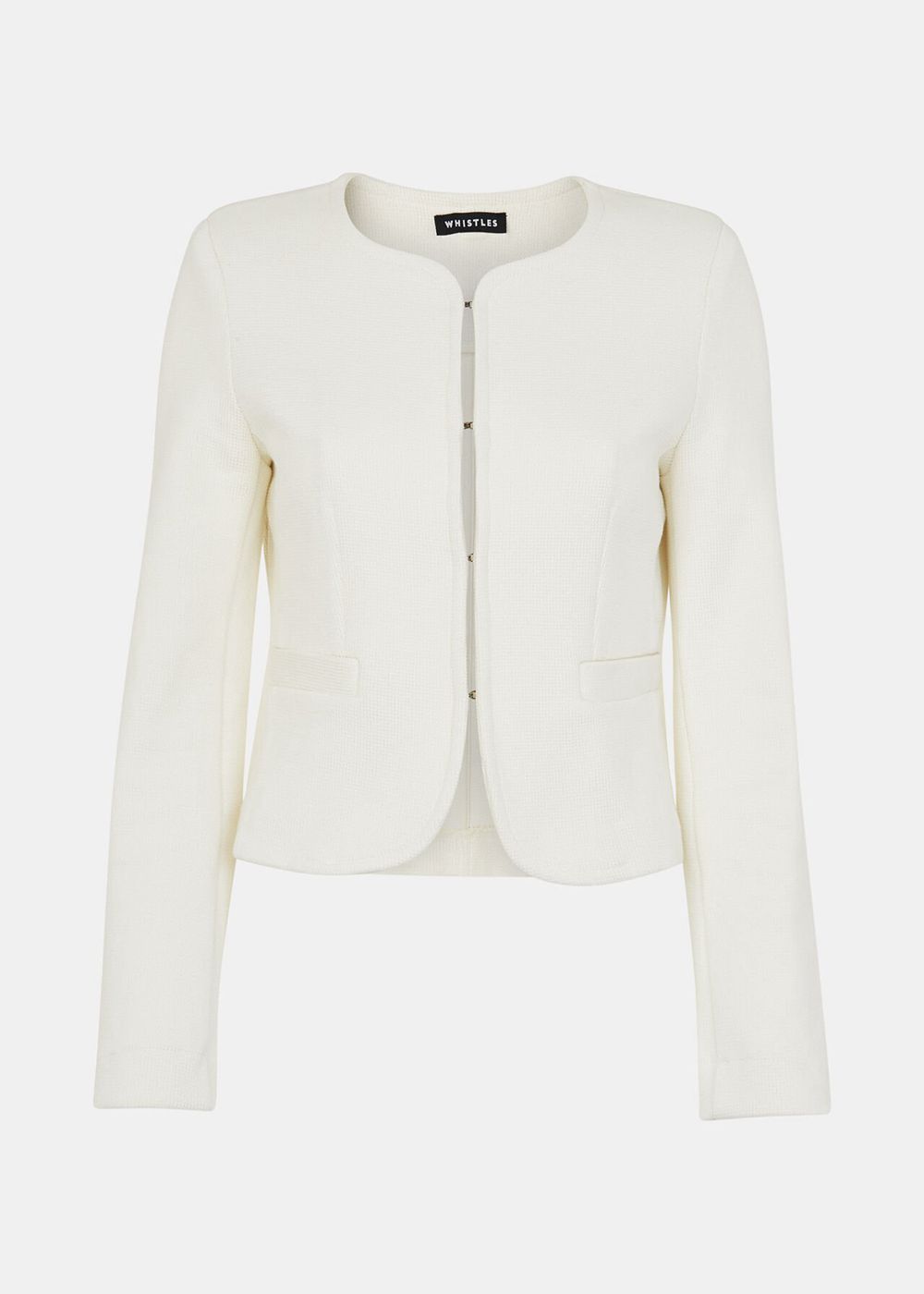 Whistles Collarless Jersey Jacket White | US-31640EICW