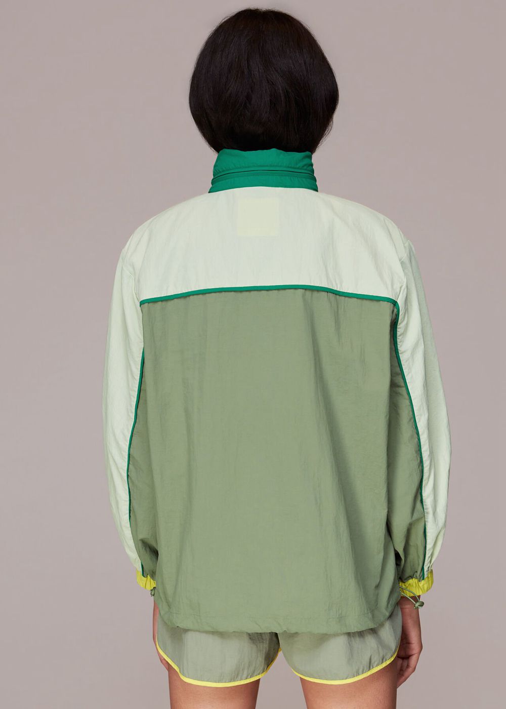 Whistles Colour Block Anorak Jacket Green / Multicolor | US-79851MBQJ