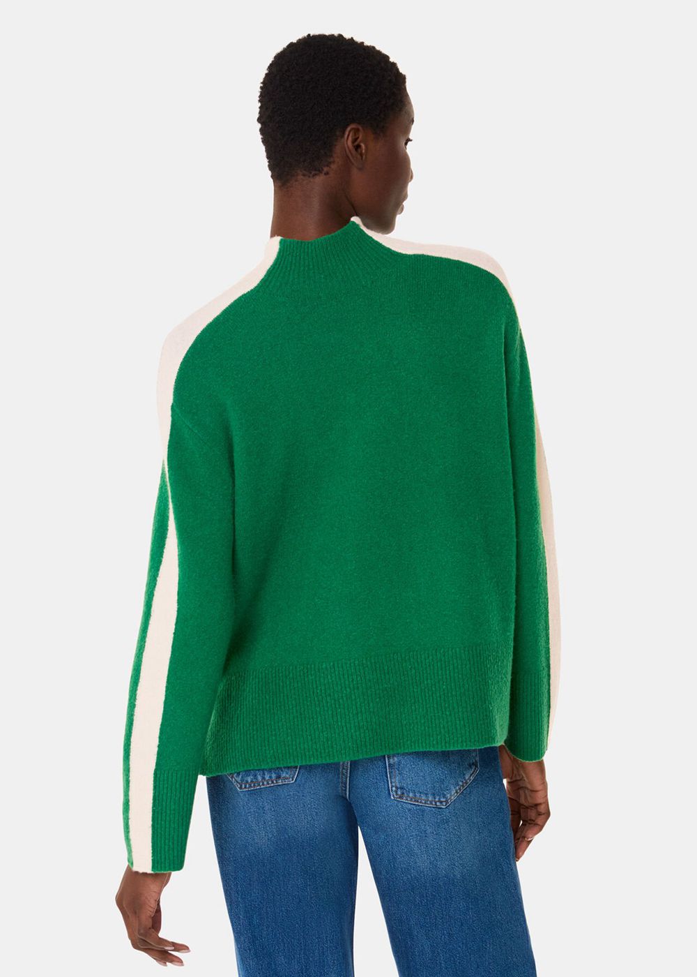 Whistles Colourblock Wool Mix Knitwear Green / Multicolor | US-47098MHWB