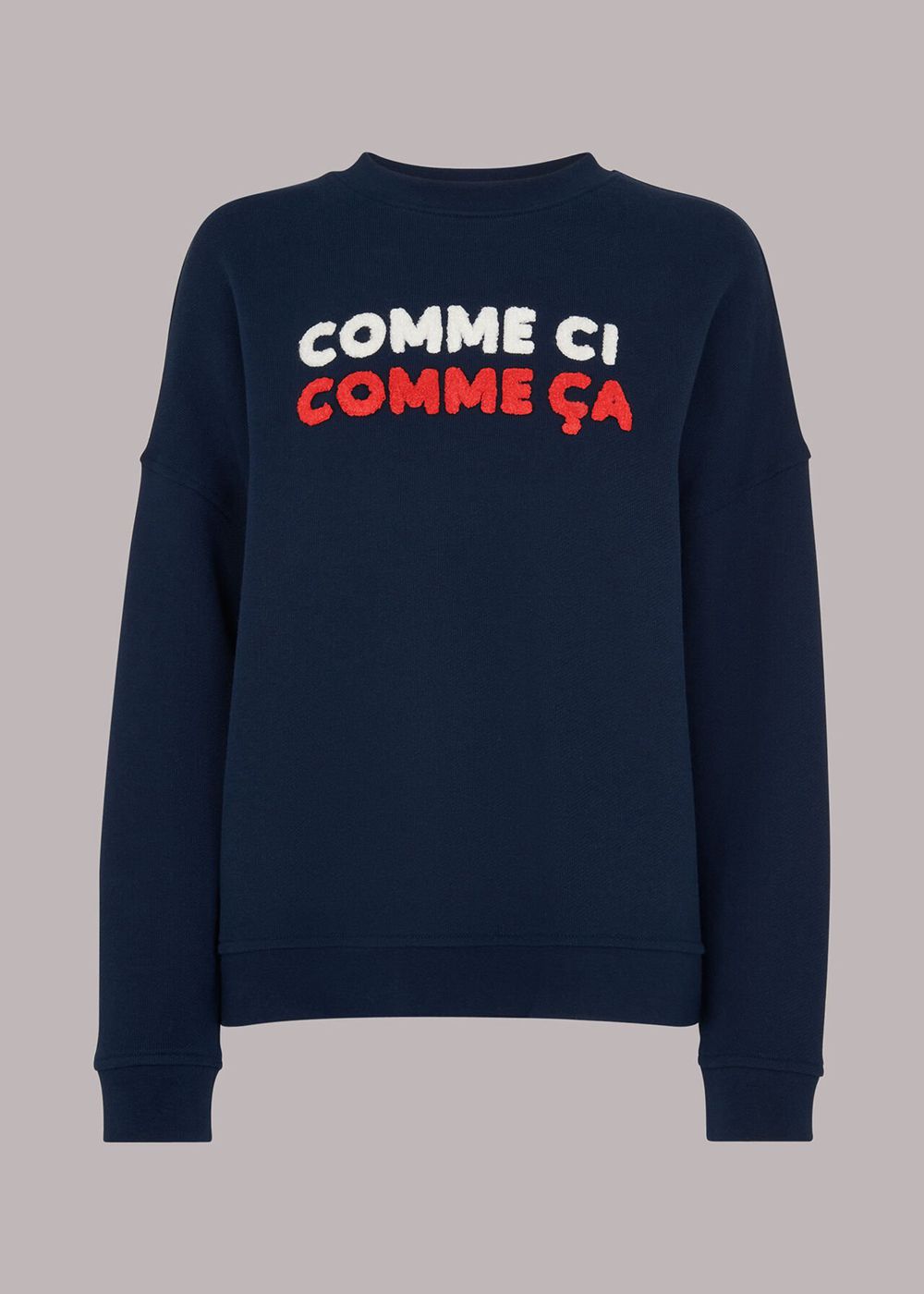 Whistles Comme Ci Comme Ca Sweatshirt Navy | US-31065YVGL