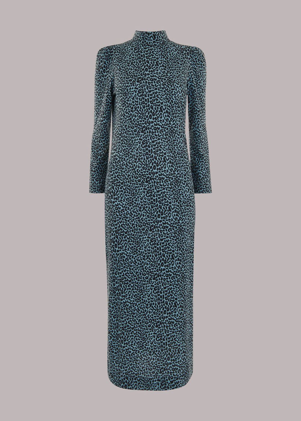 Whistles Contrast Leopard Jersey Dress Blue / Multicolor | US-56728FHIV