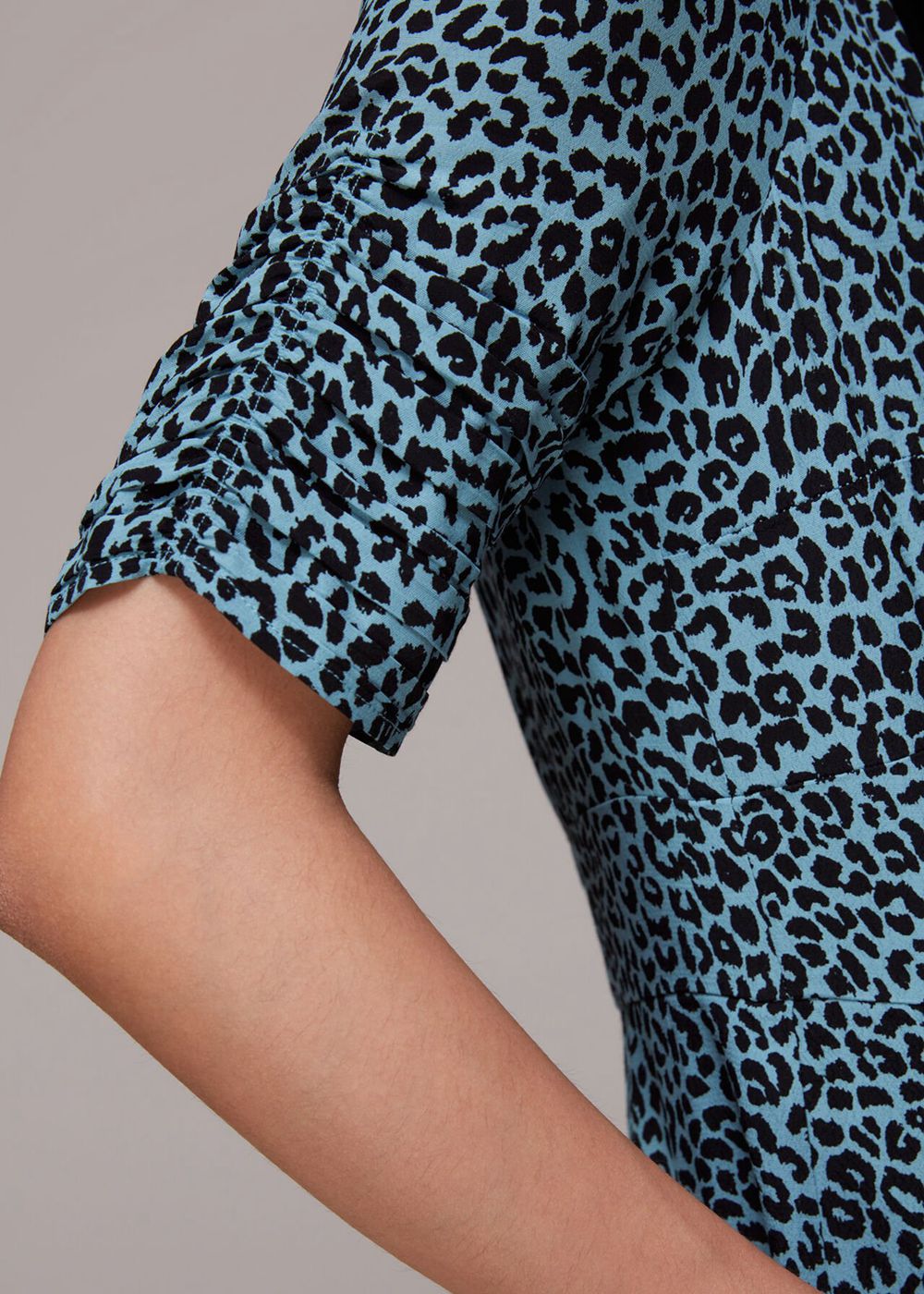 Whistles Contrast Leopard Jumpsuit Blue / Multicolor | US-18465BSTE