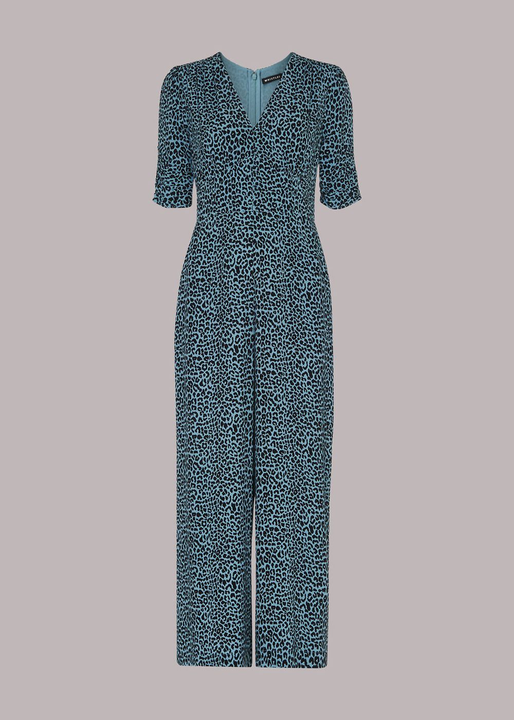 Whistles Contrast Leopard Jumpsuit Blue / Multicolor | US-18465BSTE