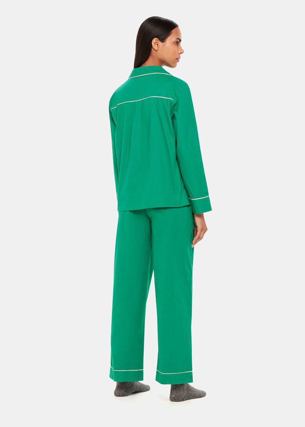 Whistles Contrast Piping Pyjamas Green / Multicolor | US-83597EVZG