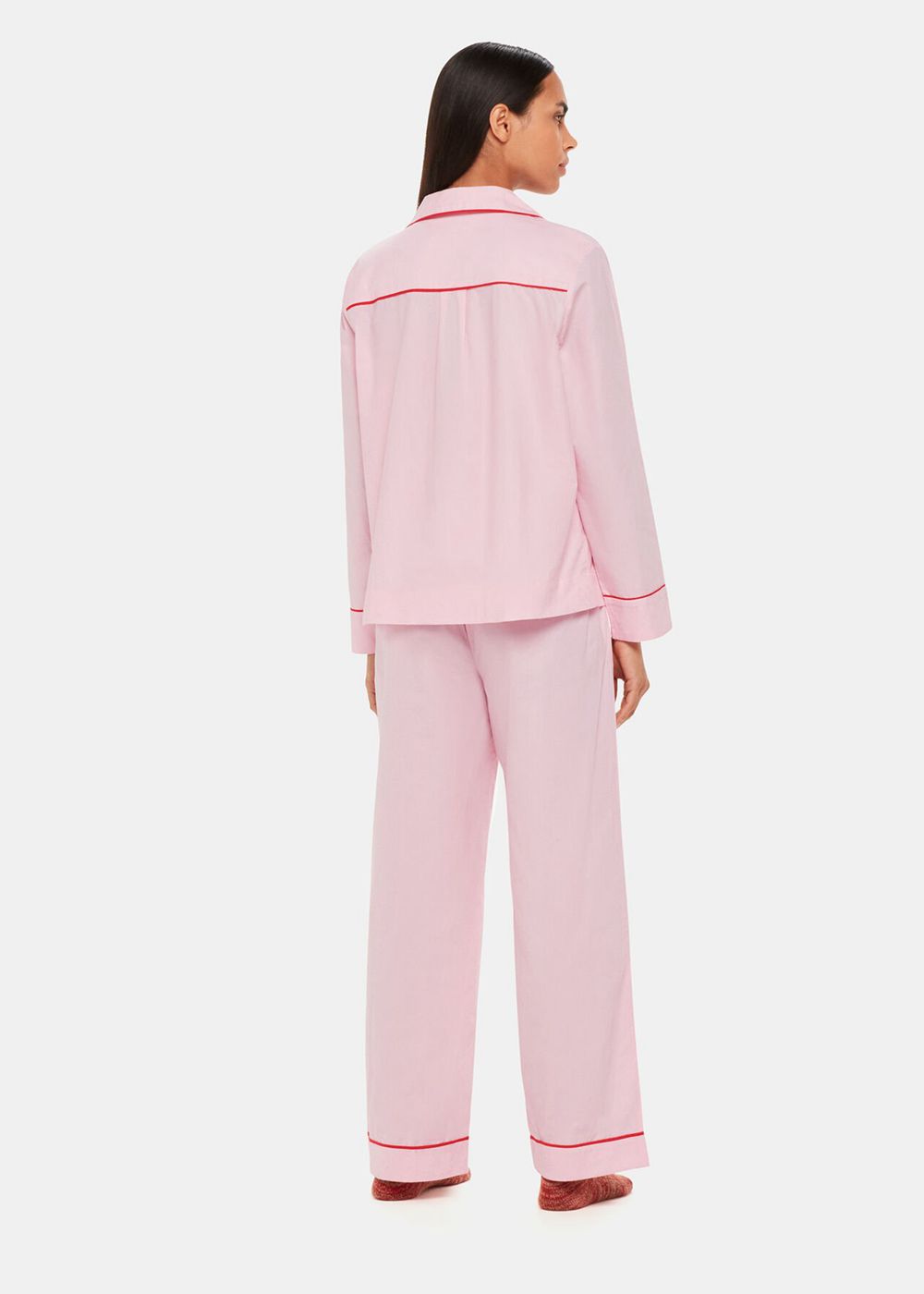 Whistles Contrast Piping Pyjamas Pink / Multicolor | US-03945SJXM