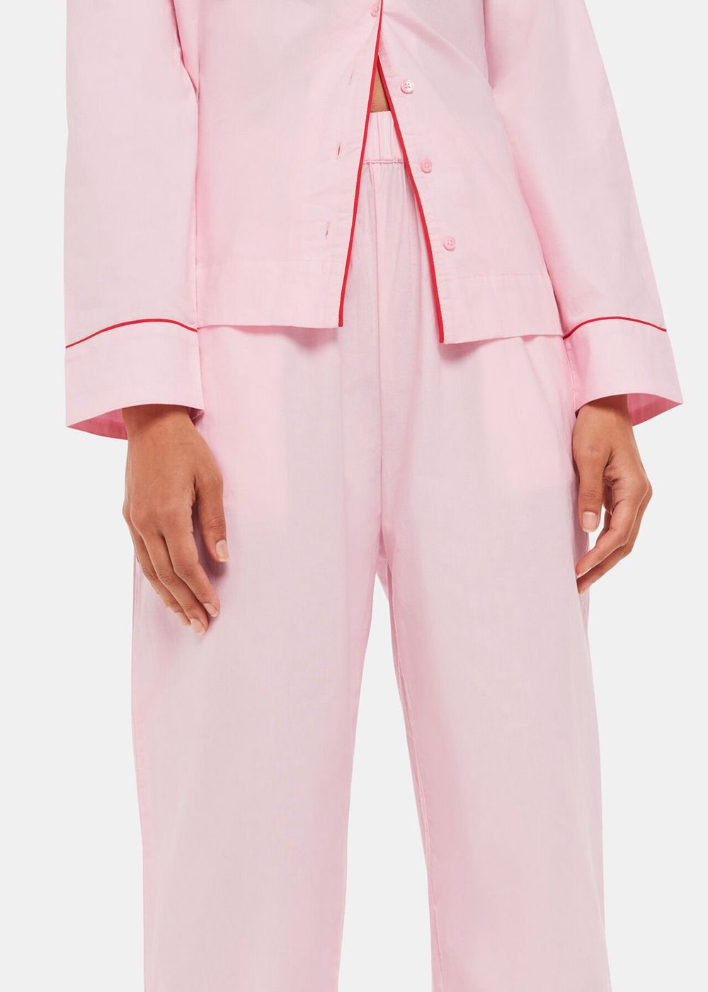 Whistles Contrast Piping Pyjamas Pink / Multicolor | US-03945SJXM