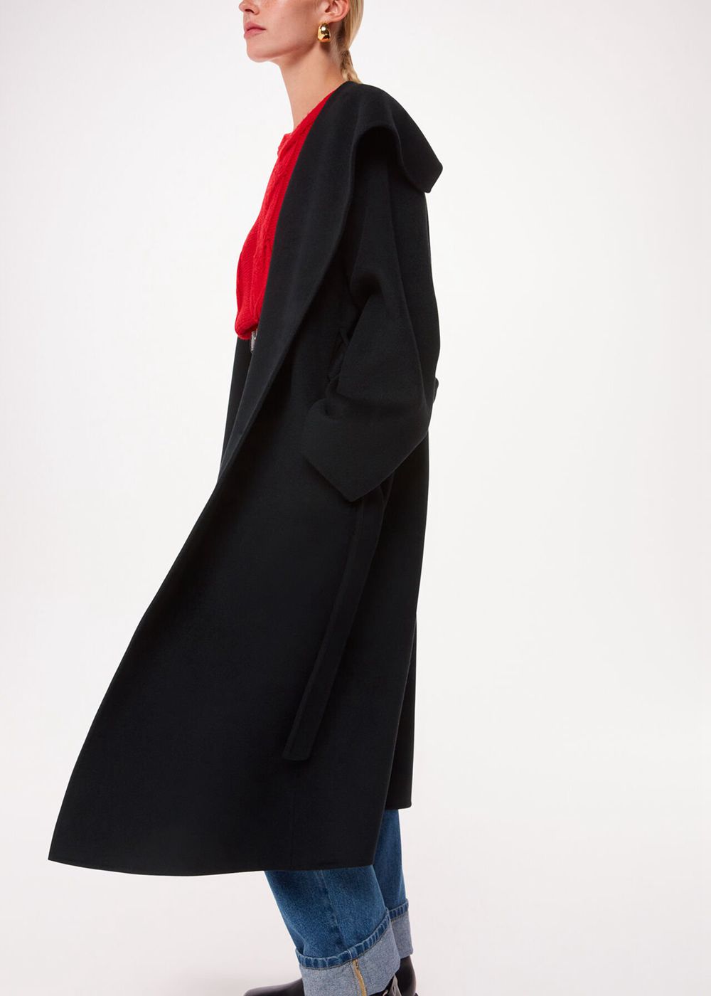 Whistles Cosima Double Face Collar Coat Black | US-41790JRFY