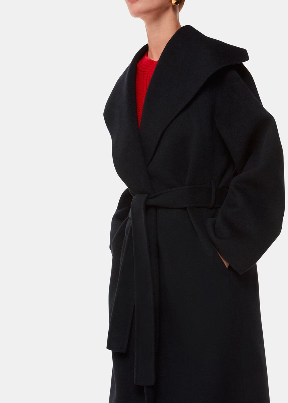 Whistles Cosima Double Face Collar Coat Black | US-41790JRFY