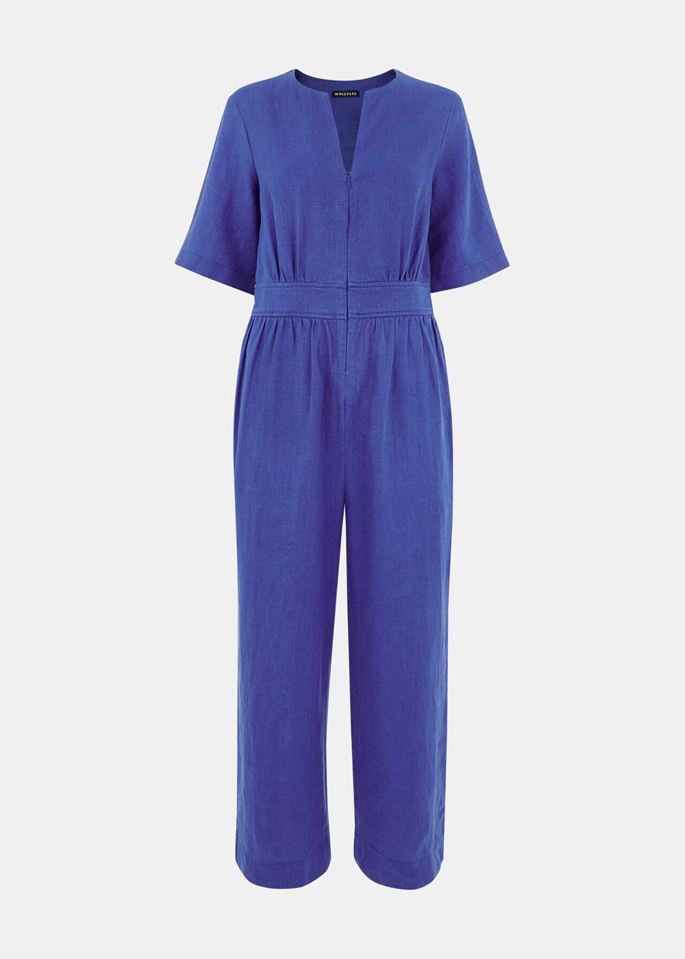 Whistles Cosima Linen Jumpsuit Deep Blue | US-72539LDZS