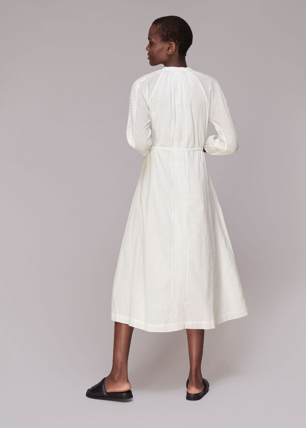 Whistles Cotton Embroidered Dress White | US-32870GTQE