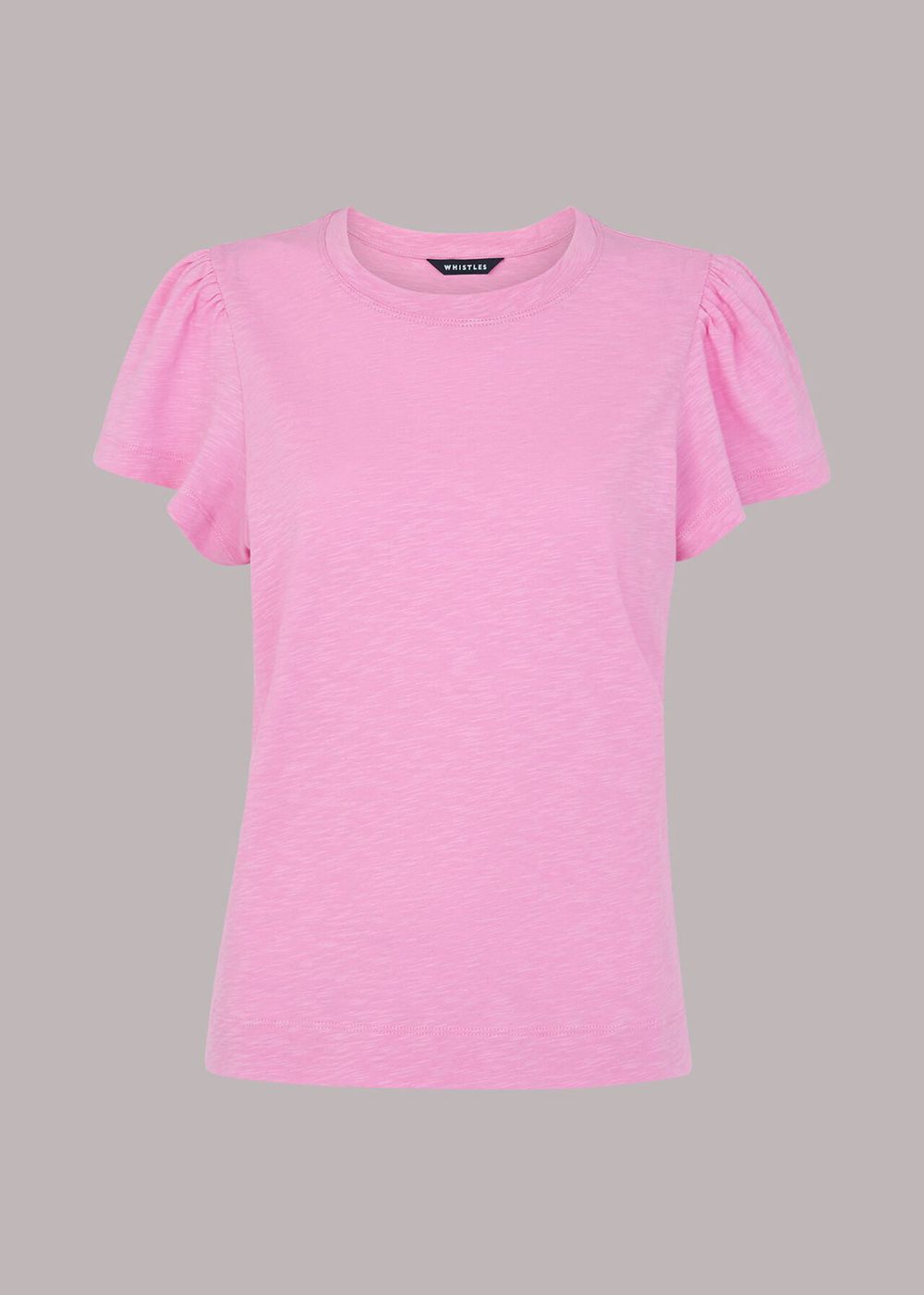 Whistles Cotton Frill Sleeve T-Shirt Pink | US-06912DVPS