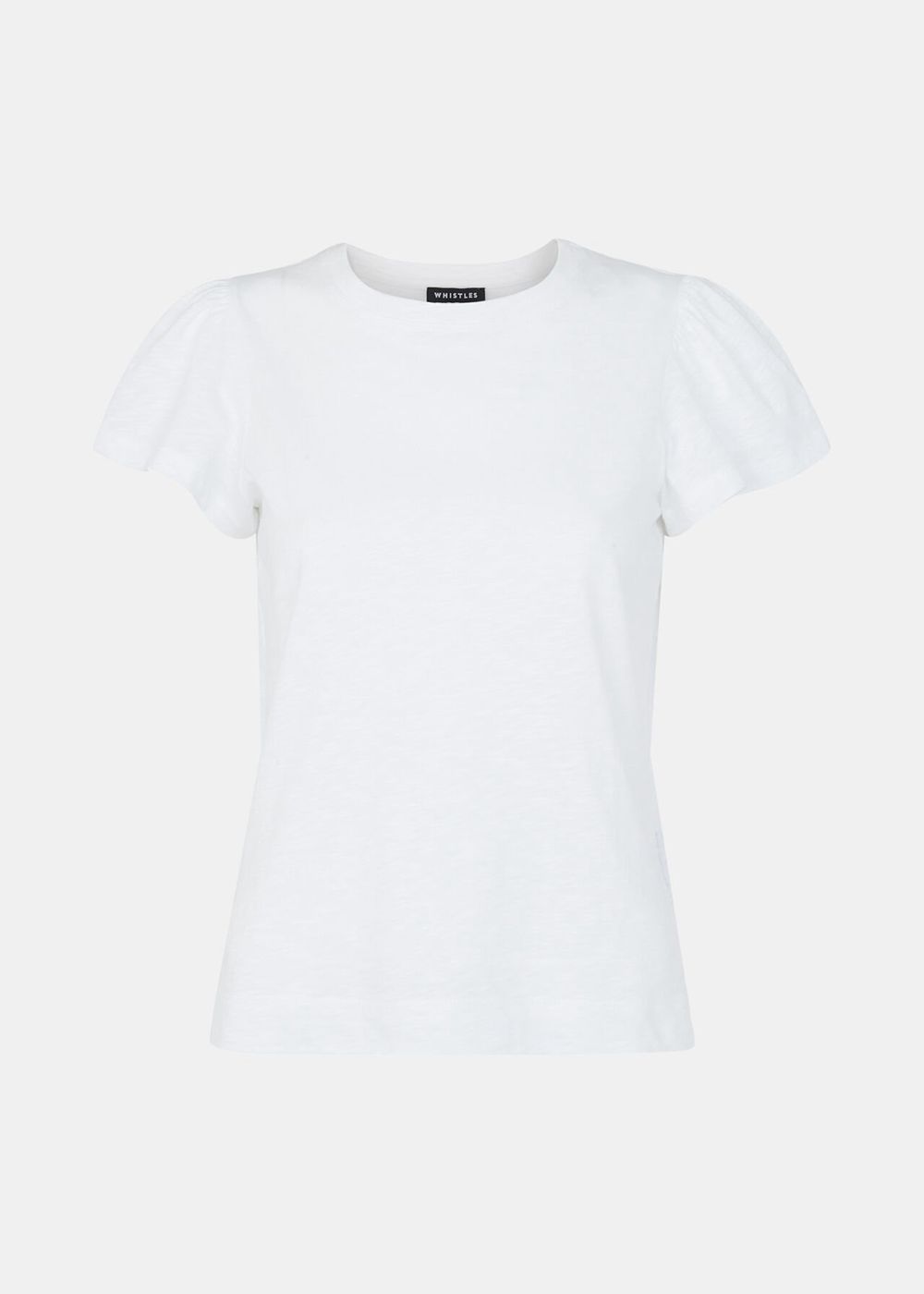 Whistles Cotton Frill Sleeve T-Shirt White | US-58463NMVY