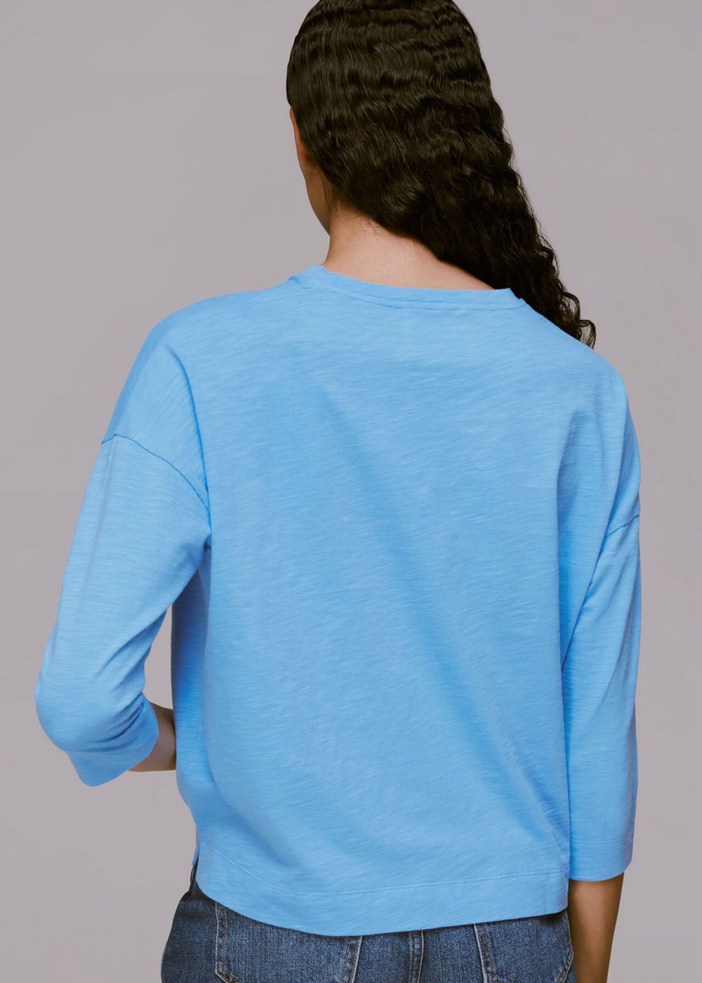 Whistles Cotton Patch Pocket Top Blue | US-05879UBEK