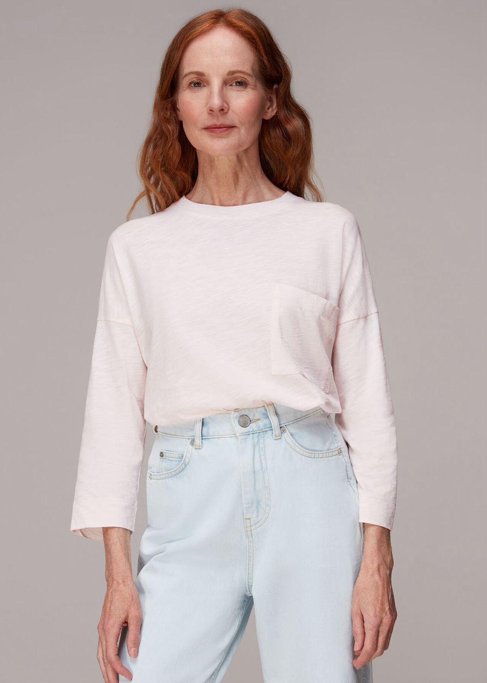 Whistles Cotton Patch Pocket Top Pink | US-26843XLOZ